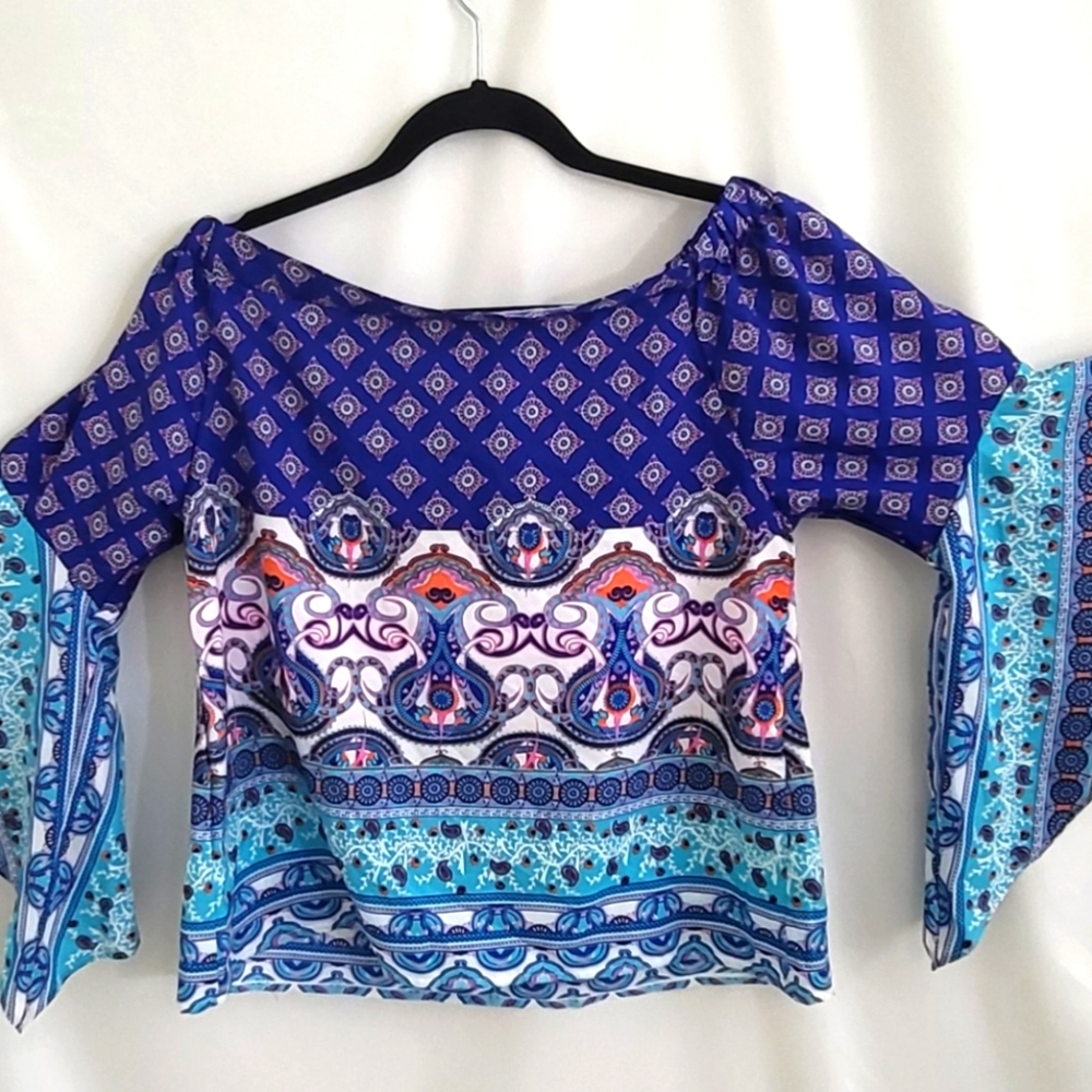 NEW True Destiny Women Off Shoulder Boho Lightweight Top Size M
